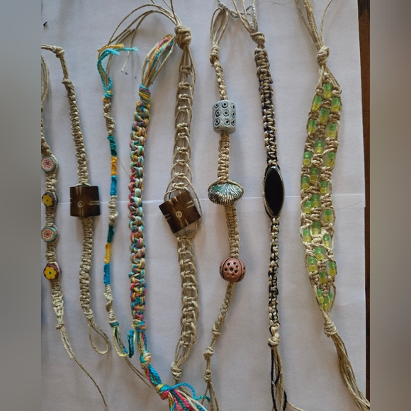 Hemp Bracelets Lot Of 15 Colorful Beaded - Picture 4 of 7